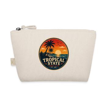 Tropical State Retro Abzeichen Vintage-Küstengrafik - Bio-Täschchen - Natur - Vorne
