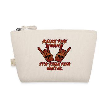 Raise the Horns Metall‑Statement - Bio-Täschchen - Natur - Vorne