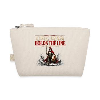 One Man Holds The Line - Spartan Warrior Gym Gift - Organic Pouch - nature - Front