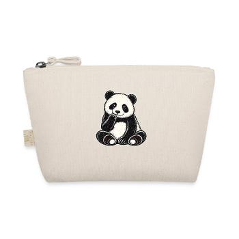 Kuschelpanda Sitzt Niedlich - Bio-Täschchen - Natur - Vorne