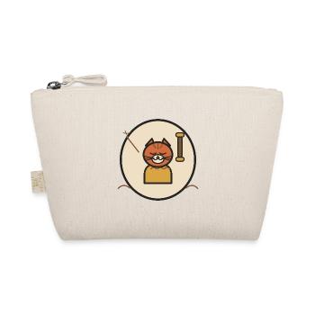 Sleeping Cat Circle Badge - Organic Pouch - nature - Front
