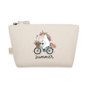 Einhorn auf dem Fahrrad - Bio-Täschchen - Natur - Vorne