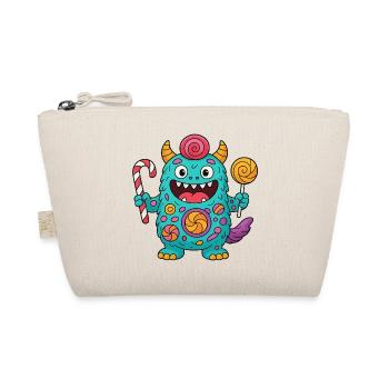 Cute Candy Monster - Organic Pouch - nature - Front