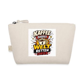 Kaffee zuerst, Welt retten später. - Bio-Täschchen - Natur - Vorne