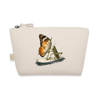 Grasshopper on surfboard with butterfly sail - Organic Pouch - nature - Front