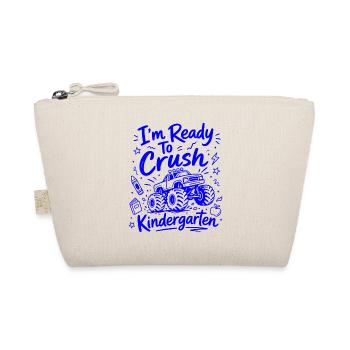 Ich bin bereit Crush Kindergarten – süßer Monstertruck - Bio-Täschchen - Natur - Vorne