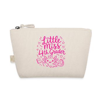 Little Miss 4th Grader – Cute Axolotl - Organic Pouch - nature - Front
