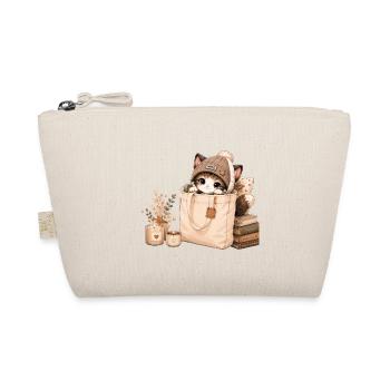 Gemütliches Kätzchen in einer Stofftasche - Bio-Täschchen - Natur - Vorne