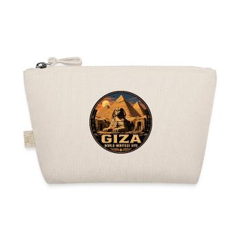 Giza Egypt Pyramids Vintage Travel Badge - Organic Pouch - nature - Front