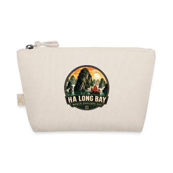 Ha Long Bay Vietnam Vintage Travel Badge - Organic Pouch - nature - Front