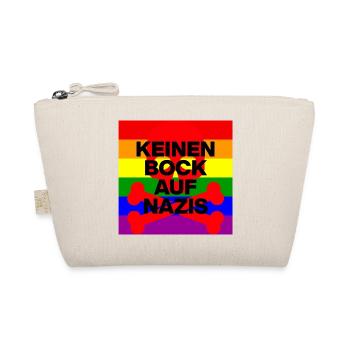 KEINEN BOCK AUF NAZIS, NO NZS, NO AFD, SKULL ROT - Bio-Täschchen - Natur - Vorne