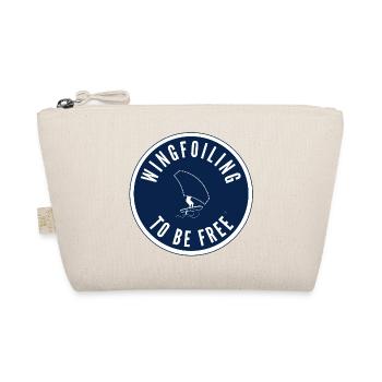 Wingfoiling to be free – Badge in Navy - Organic Pouch - nature - Front