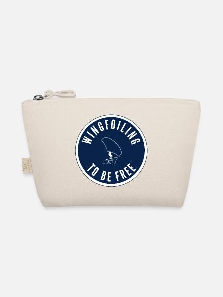 Wingfoiling to be free – Badge in Navy - Organic Pouch - nature