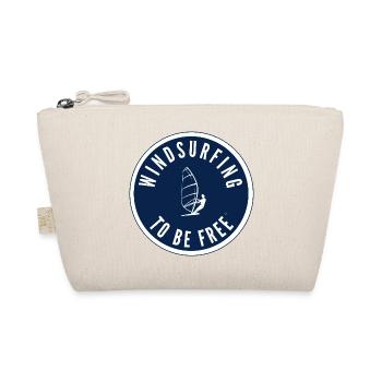 Windsurfing to be free – Badge in Navy - Bio-Täschchen - Natur - Vorne
