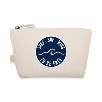 Surf SUP Wing to be free – Badge in Navy - Organic Pouch - nature - Front