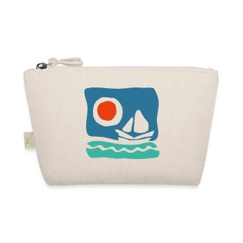 Sailboat on azure sea – Marine illustration - Organic Pouch - nature - Front
