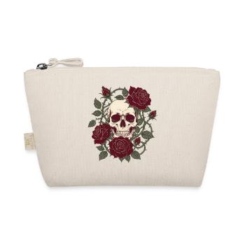 Crâne et Roses – Motif fleur de crâne gothique - Trousse biologique - nature - Devant