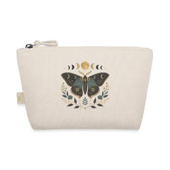 Vintage Moth & Moon – Celestial Dark Academia - Organic Pouch - nature - Front