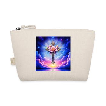 Floral Lotus Cross in Starry Sky - Organic Pouch - nature - Front