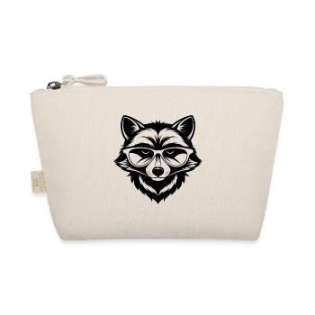Raccoon Head Wearing Sunglasses - Organic Pouch - nature - Front