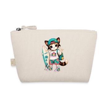 Kitten Surfer Summer Tropical - Organic Pouch - nature - Front