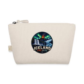 Iceland Fire and icee Vintage Travel Badge Logo - Organic Pouch - nature - Front