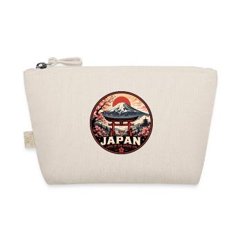Japan Rising Sun Vintage Travel Badge - Organic Pouch - nature - Front