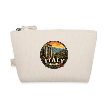 Italy Dolce Vita Vintage Travel Badge - Organic Pouch - nature - Front