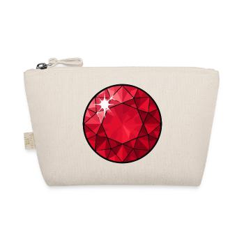 Faceted Ruby Circle - Organic Pouch - nature - Front