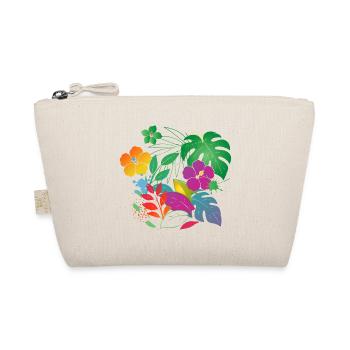 Tropical Flowers and Leaves Design - Organic Pouch - nature - Front
