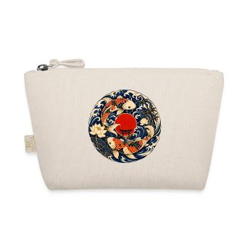 Koi in the moon circle with torii - Organic Pouch - nature - Front