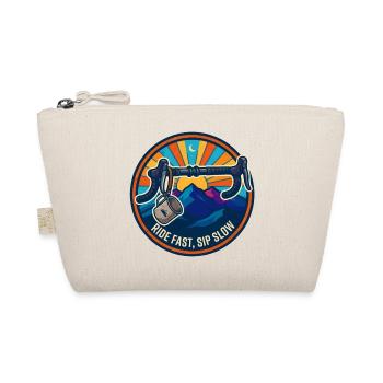 Ride Fast Sip Slow Retro Bike Badge - Organic Pouch - nature - Front