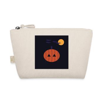 Minimalist Pumpkin Night Halloween - Organic Pouch - nature - Front