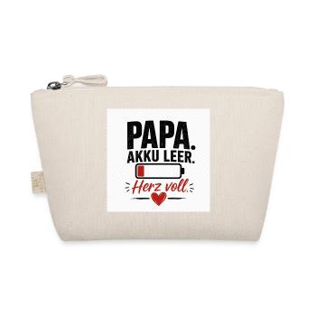 Papa Akku leer Herz voll - Bio-Täschchen - Natur - Vorne