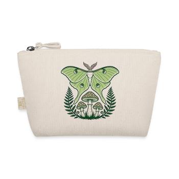 Luna Moth Mushrooms Ferns Forest Art - Organic Pouch - nature - Front