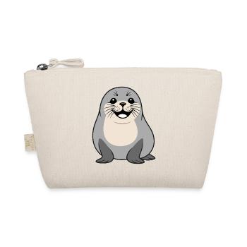 Fluffy seal nature design - Organic Pouch - nature - Front