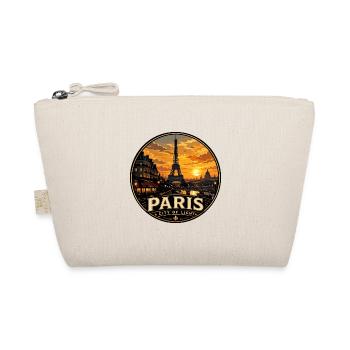 Paris City of Light Vintage Travel Badge - Organic Pouch - nature - Front