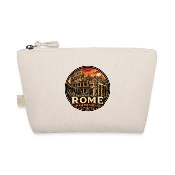 Rome Colosseum Ruins Vintage Travel Badge - Organic Pouch - nature - Front
