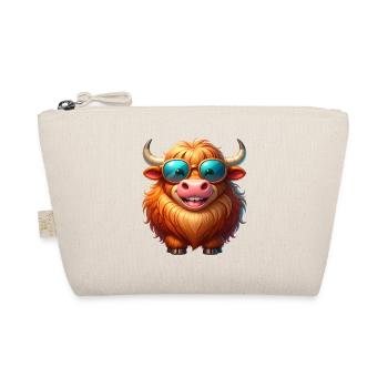 Cool Highland Cattle with Sunglasses – Comic - Organic Pouch - nature - Front