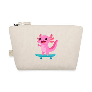 Kawaii Axolotln on Skateboard – Cute Animal - Organic Pouch - nature - Front