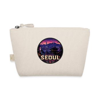 Seoul City of Soul Korea Vintage Travel Badge - Organic Pouch - nature - Front