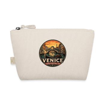 Venice Grand Canal Gondola Vintage Badge - Organic Pouch - nature - Front