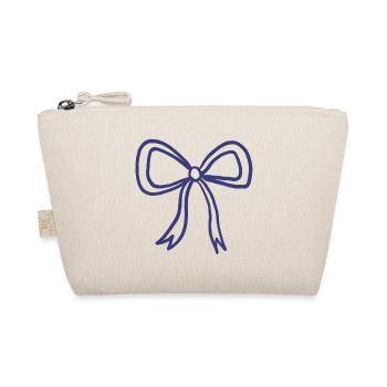 Minimal Ribbon Bow Line Art - Organic Pouch - nature - Front