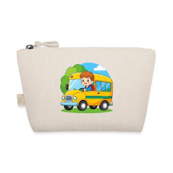 Yellow school bus for school enrolment – back-to-school bus - Organic Pouch - nature - Front