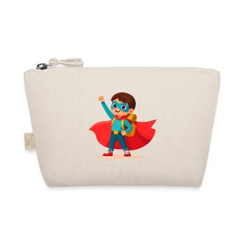 Superhero for school enrollment – Back to school with a satchel - Organic Pouch - nature - Front