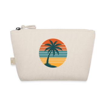 Retro Sunset with Palm Tree – Vintage 70s - Organic Pouch - nature - Front