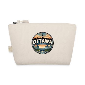 Retro Ottawa Parliament Travel Badge - Organic Pouch - nature - Front