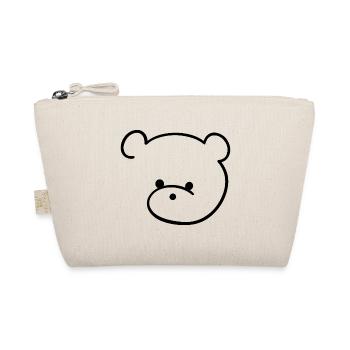 Cute teddy bear with button eyes - Organic Pouch - nature - Front