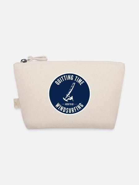 Quitting Time Windsurfing Emblem - Bio-Täschchen - Natur