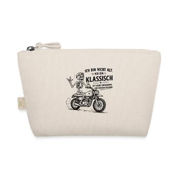 Klassisch Skelett auf Motorrad - Bio-Täschchen - Natur - Vorne